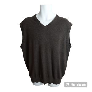 State Cashmere Men's Sweater Vest. 100% Cashmere, Brown. Pre-owned, Size XXL